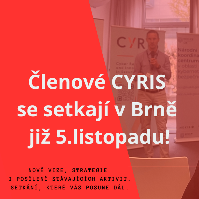 SAVE THE DATE - jednání skupiny CYRIS v Brně již 5. listopadu